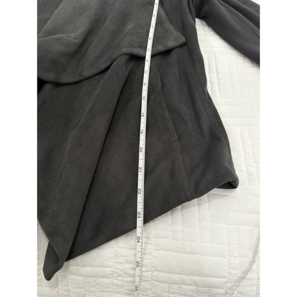 Express gray draped faux-suede jacket size M women - Picture 7 of 8
